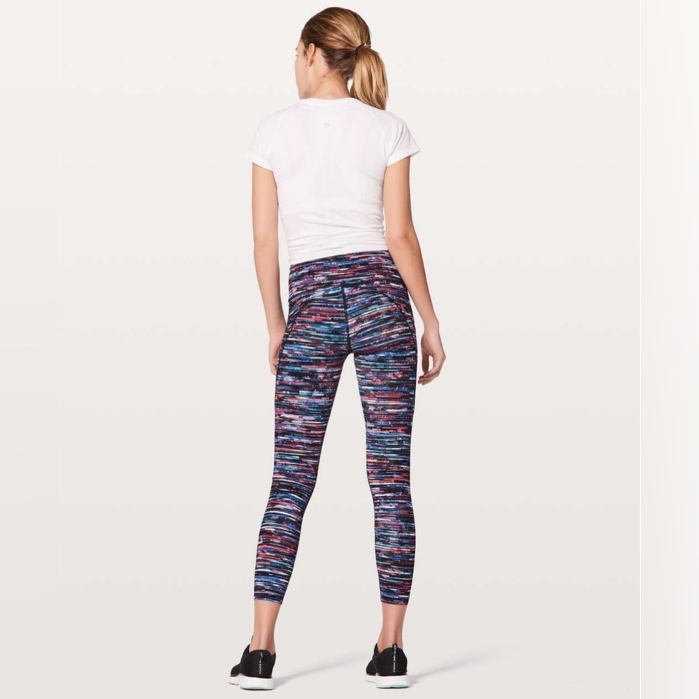 Lululemon Fast & Free 7/8 Tight II *Nulux 25" Hinshu Alpine White Multi 8